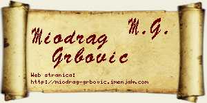 Miodrag Grbović vizit kartica